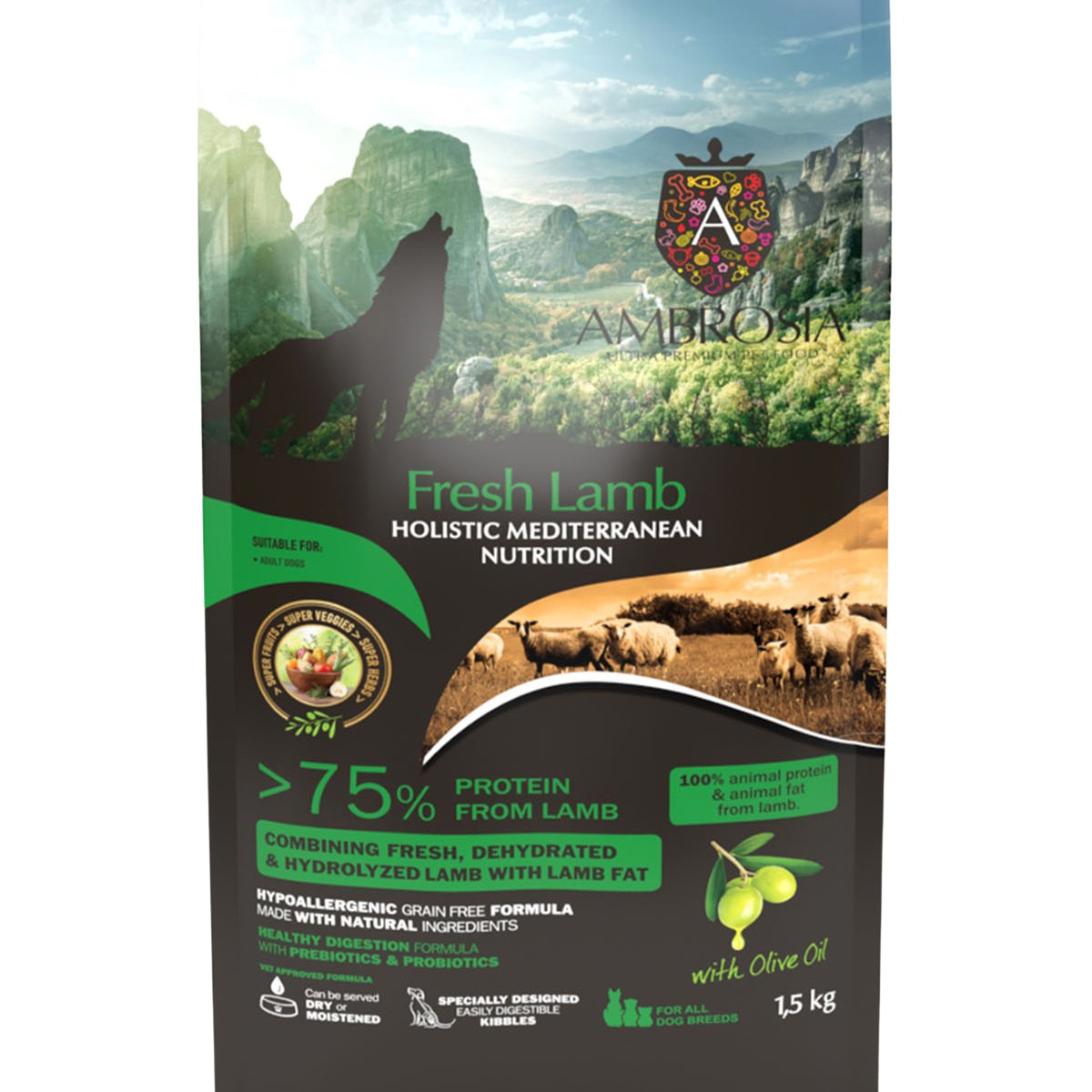 AMBROSIA Dog HMNラム　1.5kg