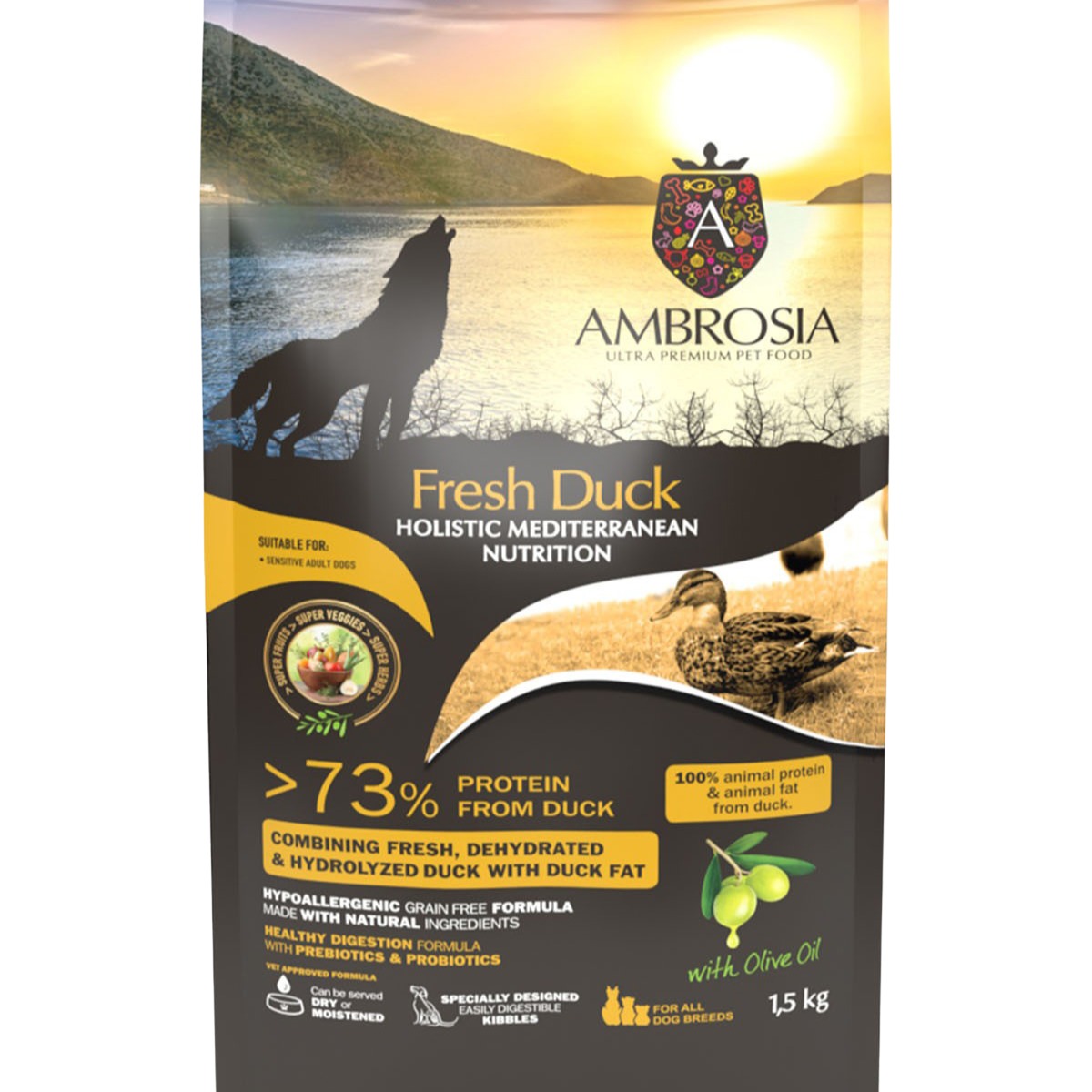 AMBROSIA Dog HMNダック　12kg