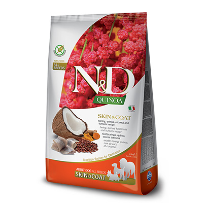 N&D キヌア スキン&コート(皮膚被毛健康サポート)ニシン 成犬用 800g