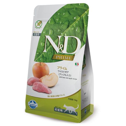 N&D プライム ワイルドボア(アップル入り)成猫用　300g