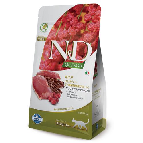 N&D キヌア ユリナリー(下部尿路健康サポート) ダック(クランベリー入り)成猫用　300g