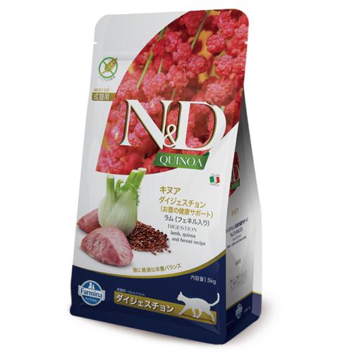 N&D キヌア ダイジェスチョン(お腹の健康サポート) ラム(フェネル入り)成猫用　300g